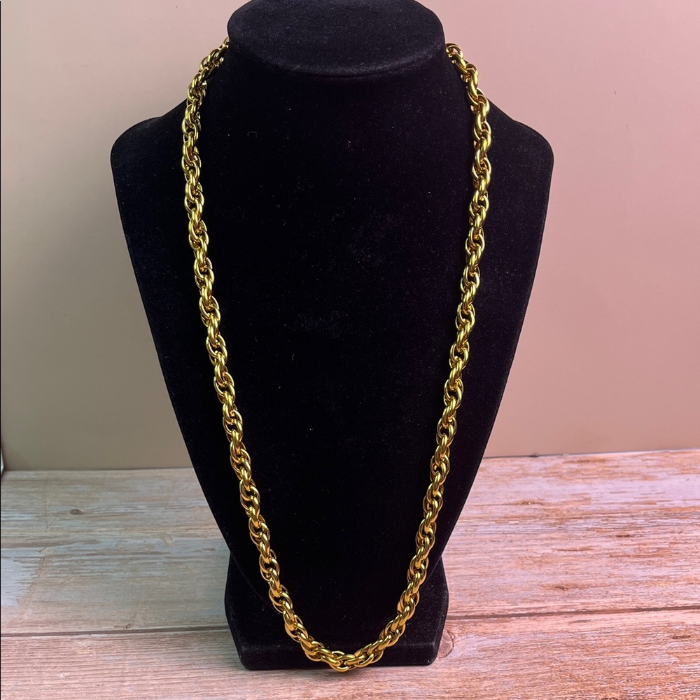 Stainless Steel Gold Twisted Necklace S. Steel